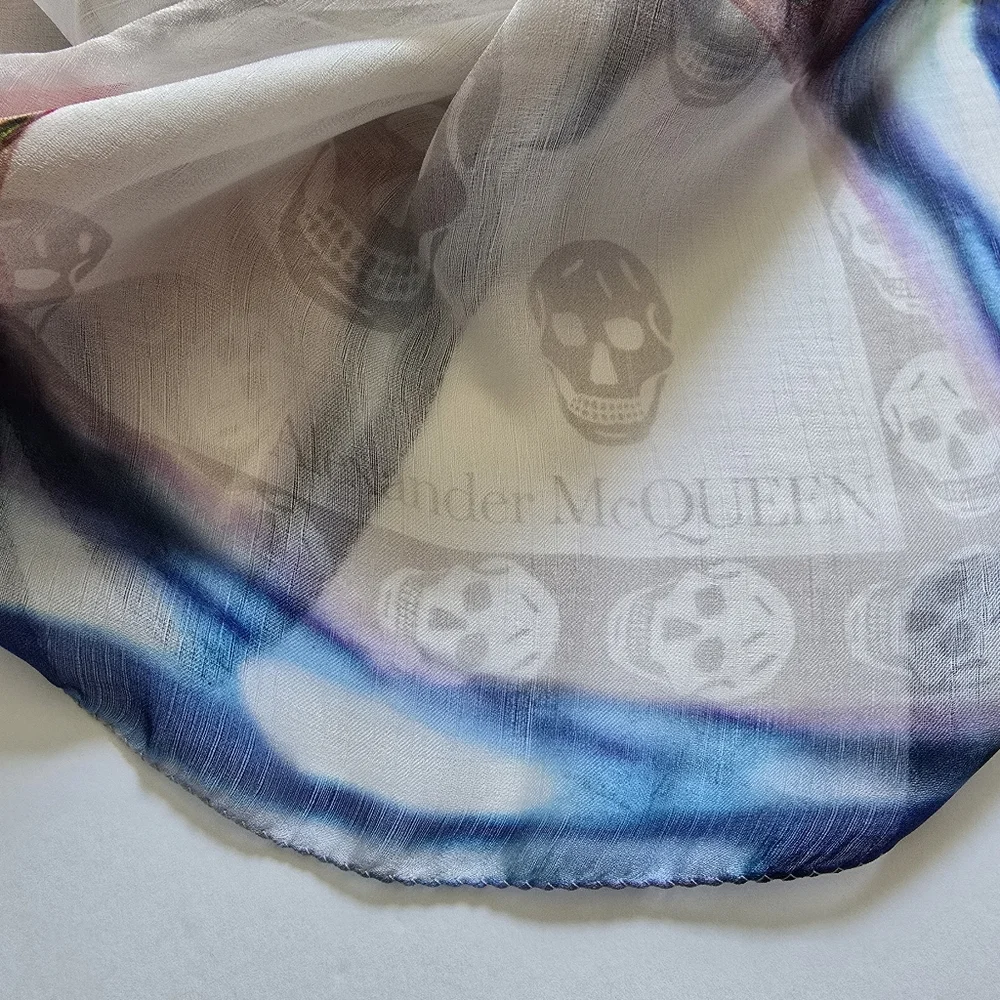 Alexander McQueen Skull Silk Scarf Multicolor - Picture 5 of 7